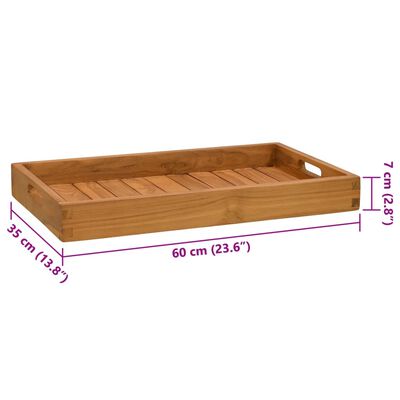 vidaXL Serving Tray 23.6"x13.8" Solid Wood Teak