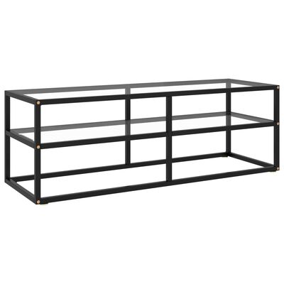 vidaXL TV Stand Black with Tempered Glass 47.2"x15.7"x15.7"