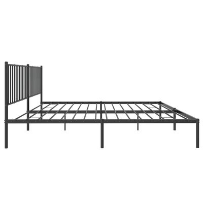 vidaXL Metal Bed Frame with Headboard Black 76"x79.9" King