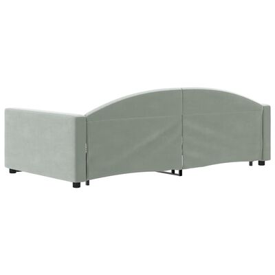 vidaXL Daybed with Trundle without Mattress Light Gray 39.4"x74.8"