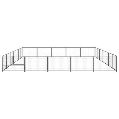 vidaXL Dog Kennel Black 376.7 ft² Steel