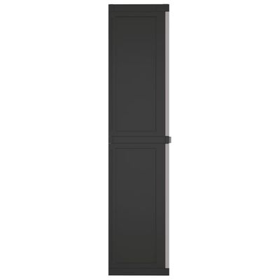 vidaXL Outdoor Storage Cabinet Gray and Black 25.6"x14.6"x65" PP