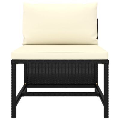 vidaXL 9 Piece Patio Lounge Set with Cushions Poly Rattan Black