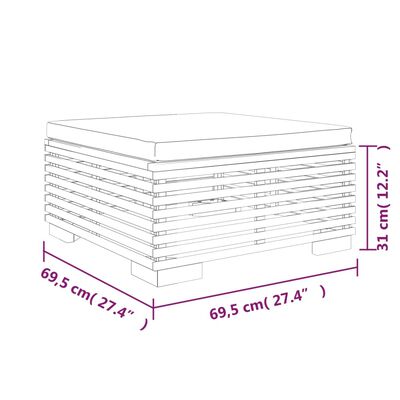 vidaXL 2 Piece Patio Lounge Set Solid Wood Teak