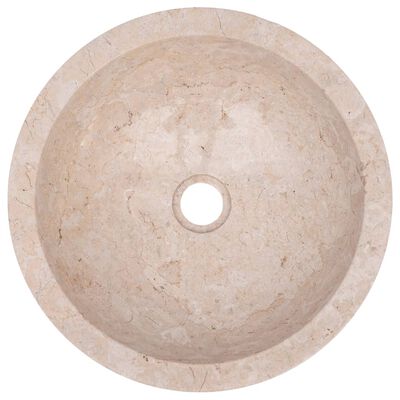 vidaXL Sink 15.7"x4.7" Marble Cream