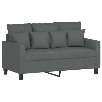 vidaXL 2-Seater Sofa Dark Gray 47.2" Fabric