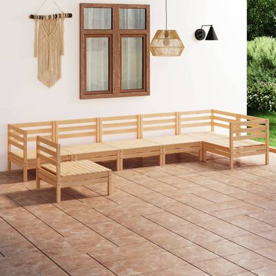 vidaXL 7 Piece Patio Lounge Set Solid Pinewood