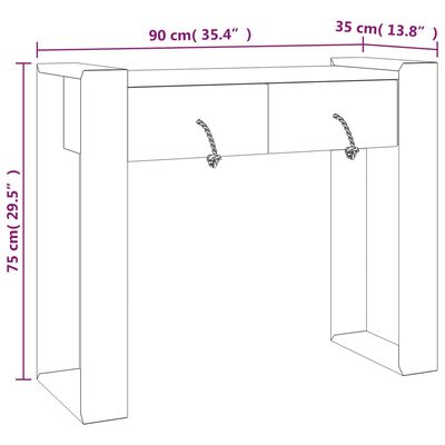 vidaXL Console Table 35.4"x13.8"x29.5" Solid Teak Wood