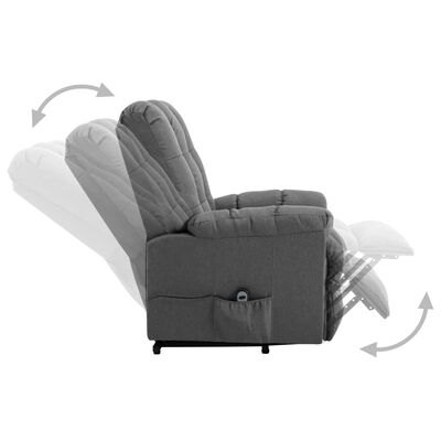 vidaXL Power Lift Recliner Light Gray Fabric