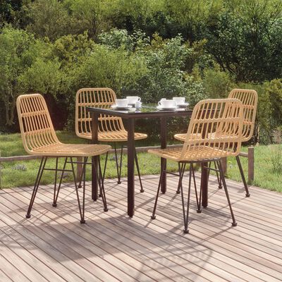 vidaXL 5 Piece Patio Dining Set Poly Rattan