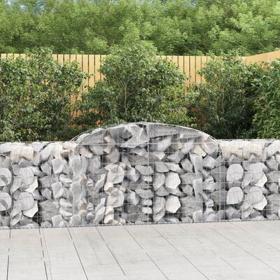 vidaXL Arched Gabion Baskets 11 pcs 118.1"x19.7"x31.5"/39.4" Galvanized Iron