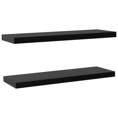 vidaXL Floating Wall Shelves 2 pcs Black 47.2"x7.9"x1.5"