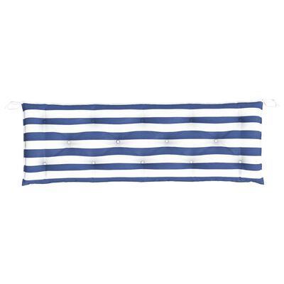 vidaXL Garden Bench Cushions 2pcs Blue&White Stripe 59.1"x19.7"x2.8" Fabric