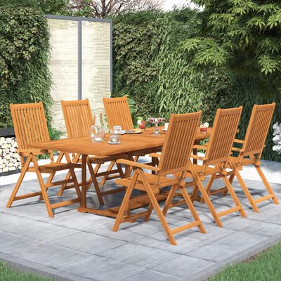 vidaXL 7 Piece Patio Dining Set Solid Wood Acacia