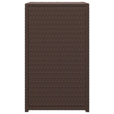 vidaXL C Table Brown 15.7"x13.8"x23.6" Poly Rattan