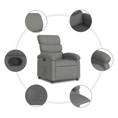 vidaXL Recliner Chair Dark Gray Fabric