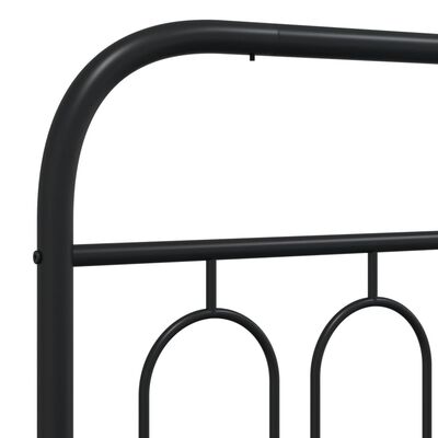 vidaXL Metal Bed Frame without Mattress with Footboard Black 39.4"x78.7"