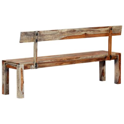 vidaXL Bench 63" Gray Solid Sheesham Wood