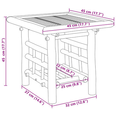 vidaXL Side Table 17.7"x17.7"x17.7" Bamboo