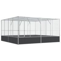 vidaXL Aviary Silver 164.6"x163"x83.5" Steel