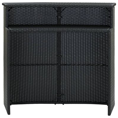 vidaXL Patio Bar Table Black 47.2"x21.7"x43.3" Poly Rattan