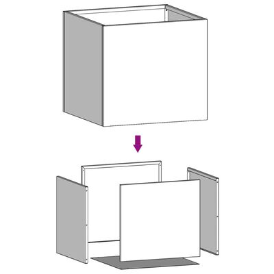 vidaXL Planters 2 pcs Silver 12.6"x11.8"x11.4" Stainless Steel