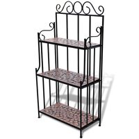 vidaXL Plant Stand Display Terracotta Color Mosaic Pattern