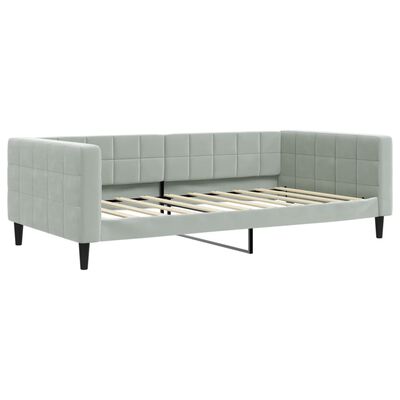 vidaXL Day Bed Light Gray 39.4"x74.8" Twin Velvet