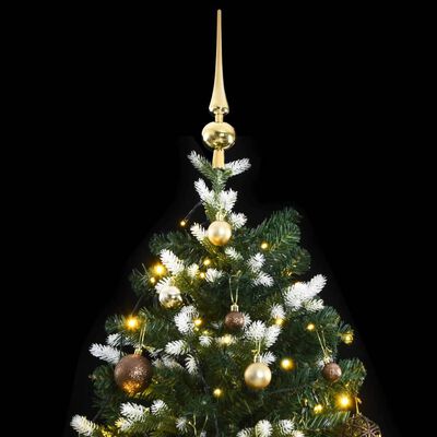 vidaXL Artificial Hinged Christmas Tree 300 LEDs & Ball Set 82.7"