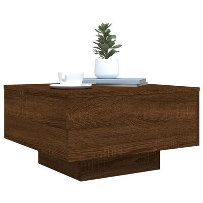 vidaXL Coffee Table Brown Oak 21.7"x21.7"x12.2" Engineered Wood