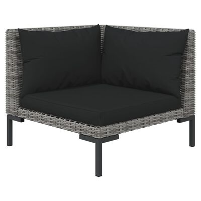 vidaXL 8 Piece Patio Lounge Set with Cushions Poly Rattan Dark Gray