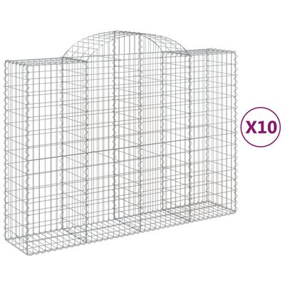 vidaXL Arched Gabion Baskets 10 pcs 78.7"x19.7"x55.1"/63" Galvanized Iron