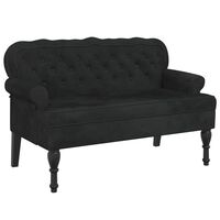 vidaXL Bench with Backrest Black 47"x25.4"x29.5" Velvet