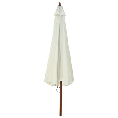 vidaXL Garden Parasol with Wooden Pole 129.9" Sand White