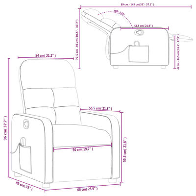 vidaXL Massage Recliner Chair Black Fabric