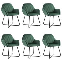 vidaXL Dining Chairs 6 pcs Green Velvet