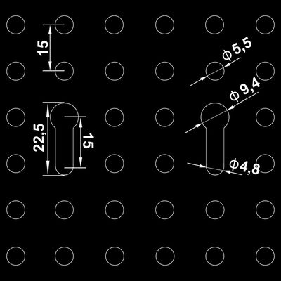 vidaXL Wall-mounted Peg Boards 4 pcs 15.7"x22.8" Steel