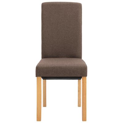 vidaXL Dining Chairs 2 pcs Brown Fabric