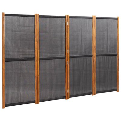 vidaXL 4-Panel Room Divider Black 110.2"x70.9"