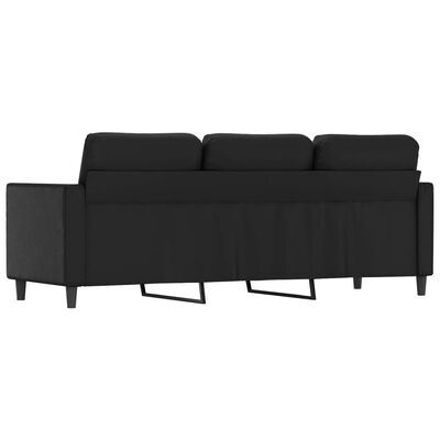 vidaXL 3-Seater Sofa Black 70.9" Faux Leather