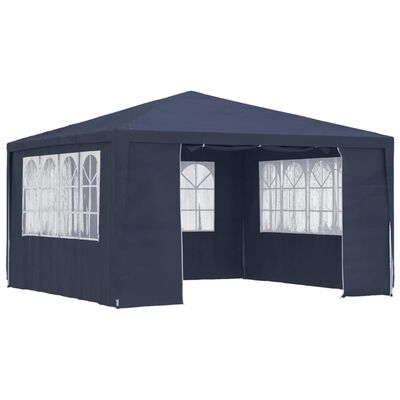 vidaXL Professional Party Tent with Side Walls 13.1'x13.1' Blue 0.3 oz/ft²