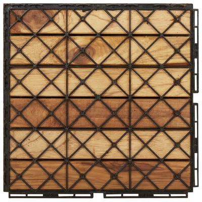 vidaXL Decking Tiles 20 pcs 11.8"x11.8" Solid Wood Teak Vertical Pattern