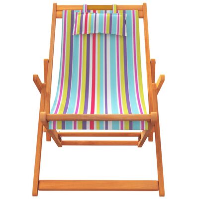 vidaXL Folding Beach Chairs 2 pcs Multicolor Fabric