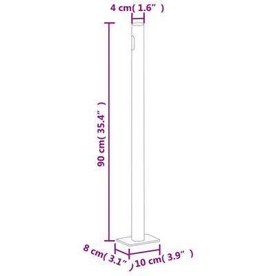 vidaXL Patio Retractable Side Awning 55.1"x472.4" Cream