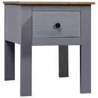 vidaXL Bedside Cabinet Gray 18.1"x15.7"x22.4" Pine Panama Range