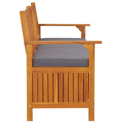 vidaXL Storage Bench with Cushion 66.9" Solid Wood Acacia