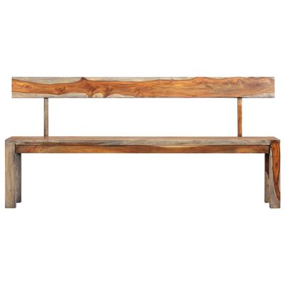 vidaXL Bench 63" Gray Solid Sheesham Wood