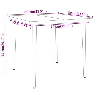 vidaXL 3 Piece Patio Dining Set Black