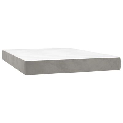 vidaXL Pocket Spring Bed Mattress Light Gray 53.9"x74.8"x7.9" Full Velvet