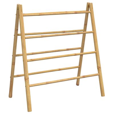 vidaXL Double Towel Ladder with 4 Rungs 35.4"x19.7"x39.4" Bamboo